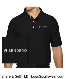 Embroidered Devon & Jones Men's DryTec20 Performance Polo - Standard Logo, Black Design Zoom
